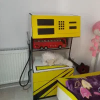 تخت خواب کودک با دراور شکل ماشین