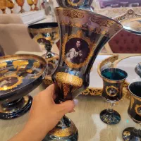کریستال وارداتی طلاکوب ثابت رانر میوه خوری  مهاجرت|ظروف سرو و پذیرایی|قم, نخودی|دیوار