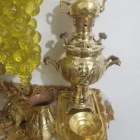 سماور ۱ لیتری برنجی ۶ست