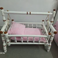 گهواره چوبی با  تشک و بالشت|تخت و سرویس خواب|مشهد, پنجتن|دیوار