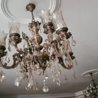 دو عدد لوستر برنز رنگ آنتیک