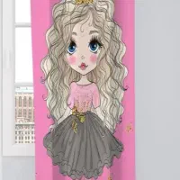 پرده اتاق کودک طرح دختر
