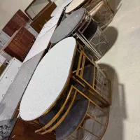 میز غذاخوری کم جا فلزی آبکاری فورتیک