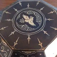 جعبه جواهرات شش ضلعی نقره کوب طرح سیمرغ