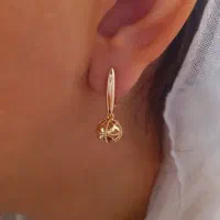 فروش گوشواره توپی ژوپینگ آبکاری طلا رنگ ثابت