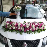 گلکاری ماشین عروس طبیعی ومصنوعی|خدمات پذیرایی، مراسم|رشت, ساغری سازان|دیوار