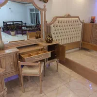 تخت خواب چوبی دو نفره ونوجوان ست کامل|تخت و سرویس خواب|پردیس, سیاه سنگ|دیوار