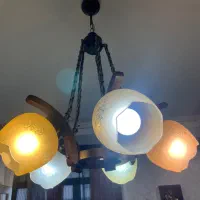 لوستر آویز چوبی|لوستر و چراغ آویز|اراک, |دیوار