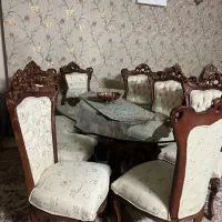 مبل استیل ۹ نفره به همراه میز ناهارخوری ۸ نفره|مبلمان خانگی و میز عسلی|مشهد, تربیت (صدف)|دیوار