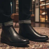 نیم بوت مردانه مشکی مدل Red