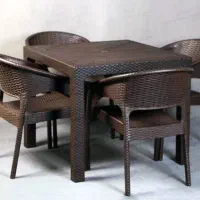 میز و صندلی حصیری چهارنفره