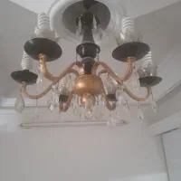 ۲ عدد لوستر درحدنو بزرگ ۱۰ شاخه برنج|لوستر و چراغ آویز|شاندیز, |دیوار