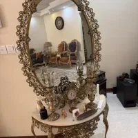 آینه و شمعدان وساعت برنز برنجی آنتیک