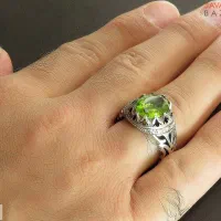 انگشتر زبرجد آفریقایی اصل همراه با 10 برلیان اصل|جواهرات|تهران, وردآورد|دیوار