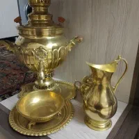 سماور برنزی  زغالی۵ لیتری. ۵تیکه