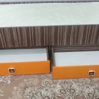 تخت خواب کشو دار و تشک فنری نوجوان|تخت و سرویس خواب|مشهد, حجاب (شهرک غرب)|دیوار