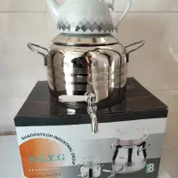 کتری قوری شیر دار استیل کف چدن