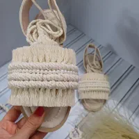 ست کیف و صندل مکرومه|کیف، کفش، کمربند|قیامدشت - خاورشهر, |دیوار