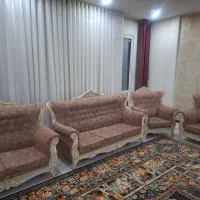 مبل نمیه استیل ۷ نفر با ۳عدد میز عسلی