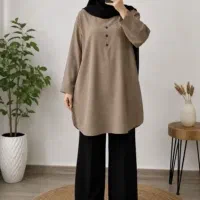 شومیز مانتویی جلوبسته ابر و باد قواره دار