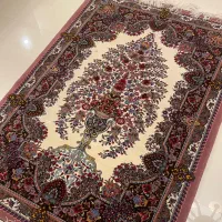 فرش ذرع و نیم کرک قم چله ابریشم گل ابریشم نو