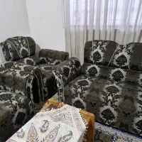 مبل راحتی  کاملآ سالم مشکی طوسی بدون جلو مبلی|مبلمان خانگی و میز عسلی|رشت, رودباری|دیوار