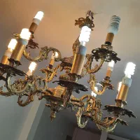 یک جفت لوستر برنج 12 و 15 شاخه اصلی در حد نو|لوستر و چراغ آویز|تهران, نیروی هوایی (پیروزی)|دیوار