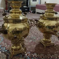یک جفت سماور نو زغالی برنزی آکبند
