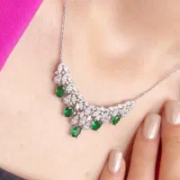 سرویس زمرد جواهر تمام نقره لوکس عین طلا خارجی|بدلیجات|تبریز, |دیوار