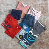 ۲ ست بلوز و شلوارک و ۵ عدد تیشرت پسرانه