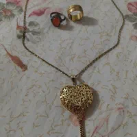 توگردنی آبکاری طلاانگشتر عقیق حلقه شنی