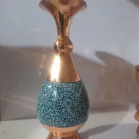 گلدان مسی فیروزکوب ۲۰ سانتی