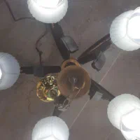 دو عدد لوستر آویز برنجی ۵شاخه طلایی در حد نو|لوستر و چراغ آویز|بندر کنگان, |دیوار