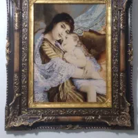 تابلو فرش دست بافت چله نخ گل ابریشم +تعدادی تابلو