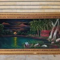 تابلو نقاشی روی پارچه رنگ روغن