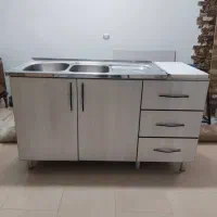 سینک استیل و کابینت زیر سینک