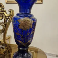 گلدان آبی طلایی