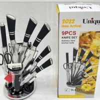 سرویس چاقوی آشپزخانه 9 پارچه برند یونیک|ظروف پخت‌وپز|بروجن, |دیوار