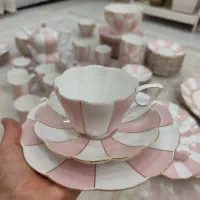 سرویس چینی امریکایی انگلیش هوم ۱۲ ۶ صورتی فانتزی