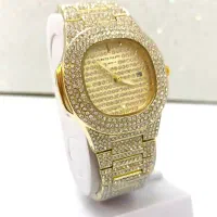 ساعت فول نگین طلایی