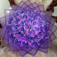 دسته گل پروانه ای ترند سوپرایز چراغدار|گل مصنوعی|تبریز, |دیوار