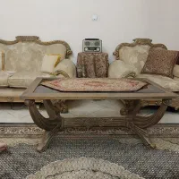 یک دست مبل راحتی استیل ۷ نفره با میز وسط و بوفه|مبلمان خانگی و میز عسلی|تهران, کرمان|دیوار