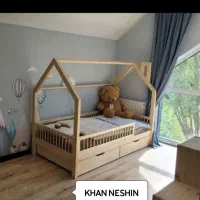 سرویس کودک و نوجوان کلبه ای طرح مونته سوری|تخت و سرویس خواب|قم, کاسه گران|دیوار