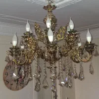 لوستر برنجی 6 شاخه 12 شعله|لوستر و چراغ آویز|تهران, منیریه|دیوار
