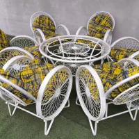 شیک رنگ شاد */فرفورژه بروز ست میز صندلی|مبلمان خانگی و میز عسلی|شیراز, دوکوهک|دیوار