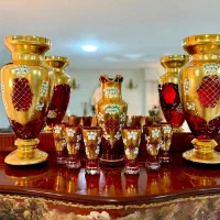 کریستال اگرمن طلاکوب آکبندآنتیک قدیمی جهیزیه دکوری