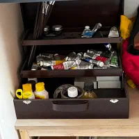 جعبه ابزار رنگ دسته چرم ( توضیحات رو حتما بخونید )|ابزارآلات|تهران, نیروی هوایی (پیروزی)|دیوار