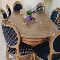 مبل نه نفره سالم و میز نهار خوری