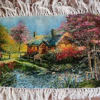 تابلو فرش دست بافت طرح منظره