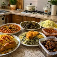 تهیه غذای خانگی فرشته/ پلو زرشک پلو ، قرمه، قیمه